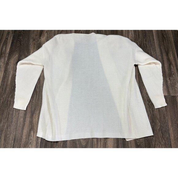 VINTAGE 80'S BEIGE GOLD LONG CARDIGAN SWEATER SHOULDER PADS ONE SIZE LEOPARD FUR - Picture 7 of 10